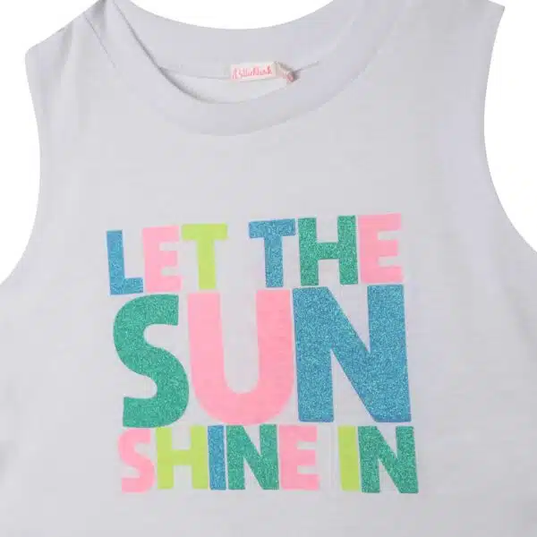 Billieblush girls let the sun shine in white tank top