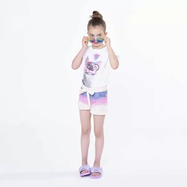 Billieblush girls dog tshirt with sequin detail on model