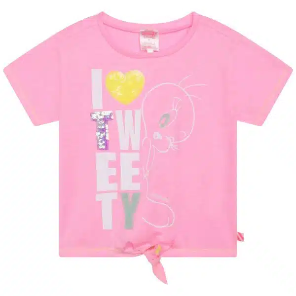 Girls Billieblush tweety print pink tshirt