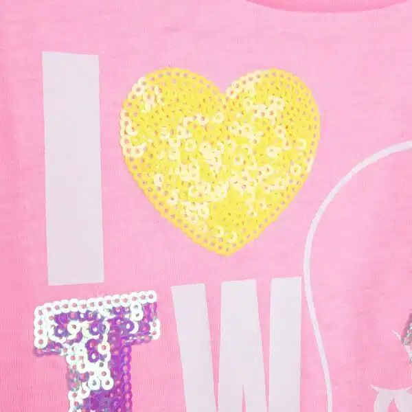 Girls Billieblush tweety print pink tshirt close up