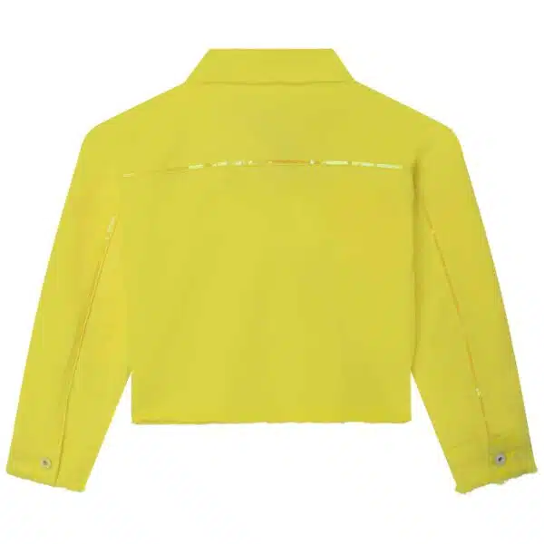 Billieblush girls bright yellow jacket with love sequin detail