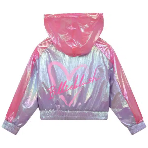 Billieblush girls irridescent multi coloured raincoat front view