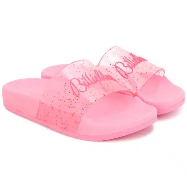 Billieblush pink girls sliders on side