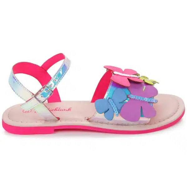 Billieblush multi coloured girls butterfly sandals with silver one sandal