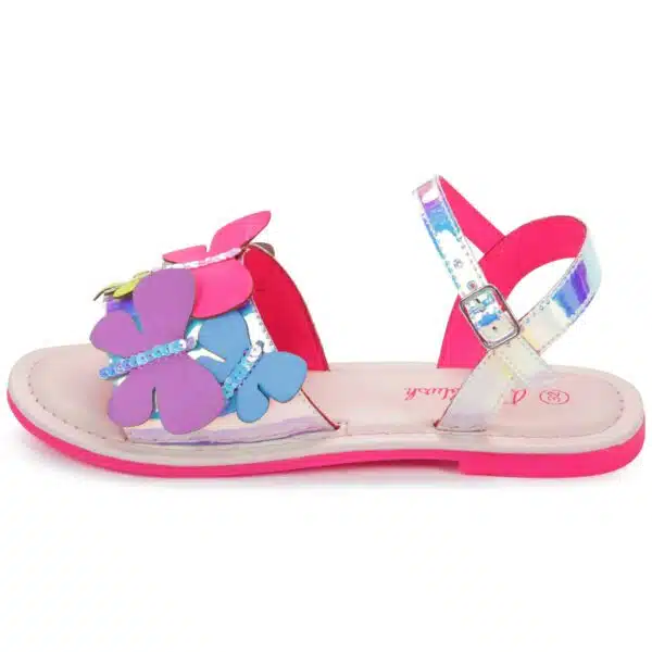 Billieblush multi coloured girls butterfly sandals with silver side