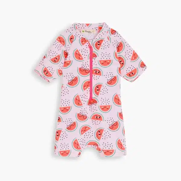 the bonnie mob kids watermelon swim rash suit and hat