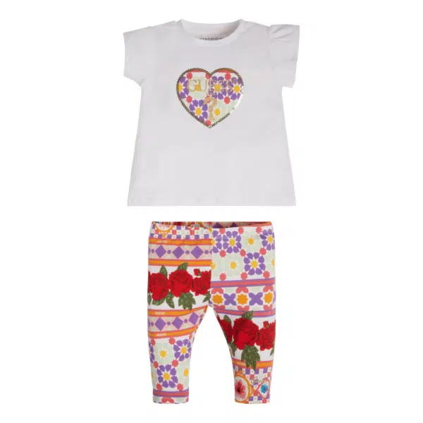 Guess girls summer leggings and white tee set