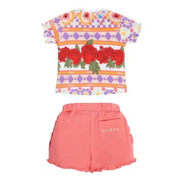 Guess girls summer pink shorts and top set