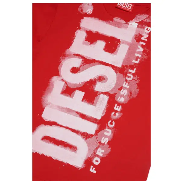 Diesel boys red tshirt with large white logo