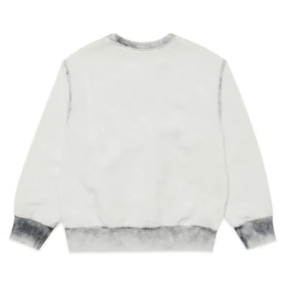 Diesel boys white jumper with black logo back view