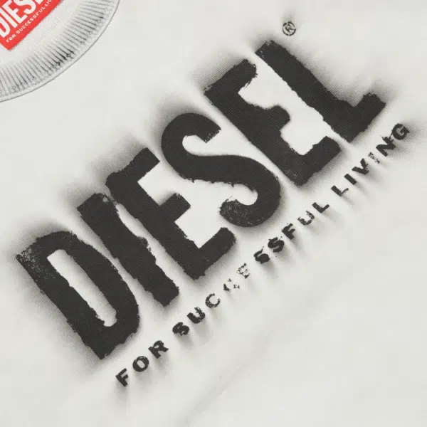 Diesel boys white jumper with black logo front