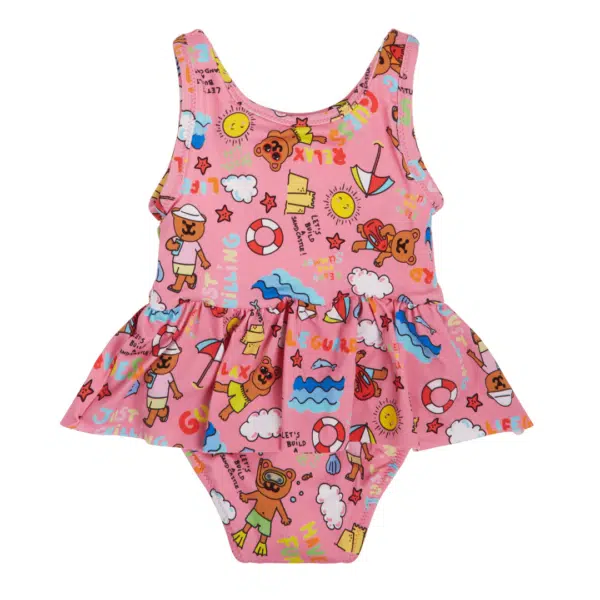 Guess girls patterned pink swimsuit