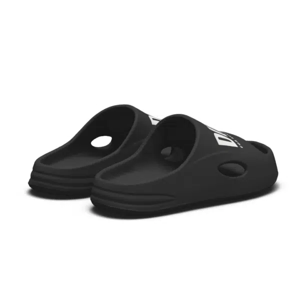 Diesel boys black sliders with white logo back view