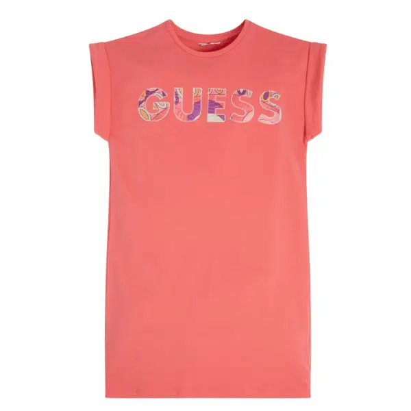 Guess coral summer day dress with logo