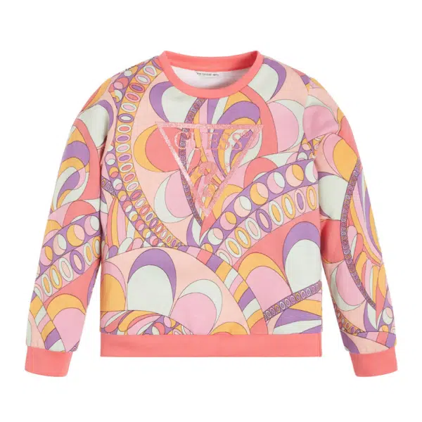 Guess multi coloured 70s style sweater front view