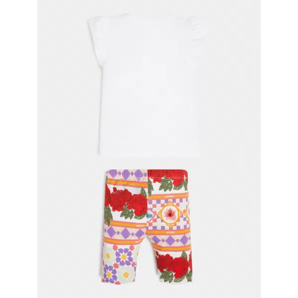 Guess toddler patterned leggings and tshirt front view