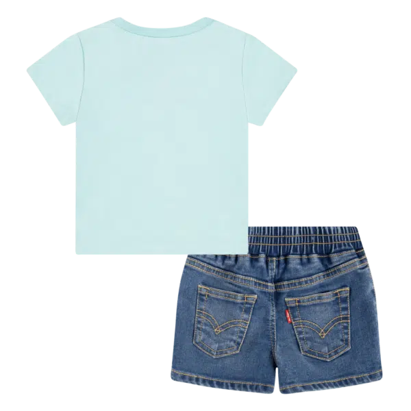 Levi's girls denim shorts and tee set back view