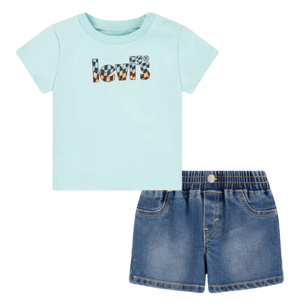 Levi's girls denim shorts and tee set