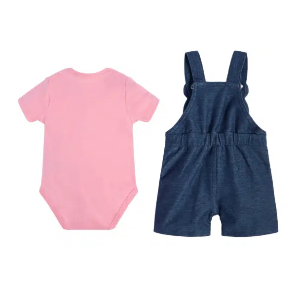 Guess baby teddy dungarees and vest set