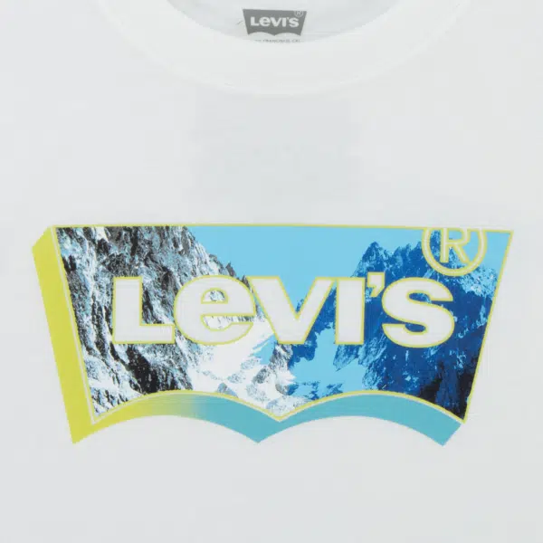 Levi's boys white tshirt close up of motif