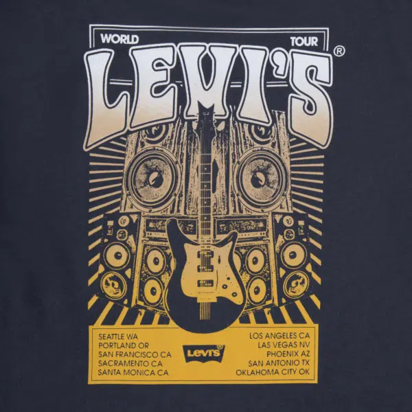 Levi's boys navy tshirt close up of motif