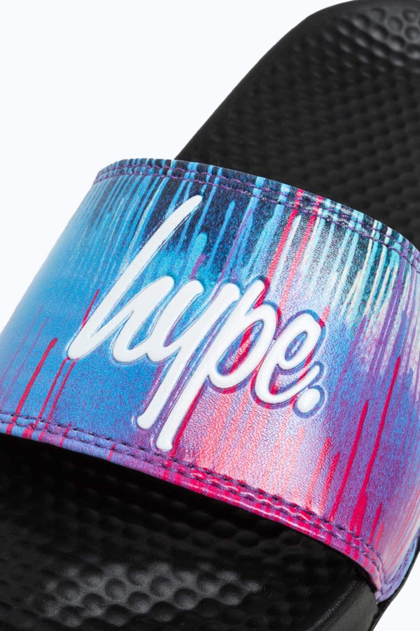 Hype purple and pink paint drip sliders left side view