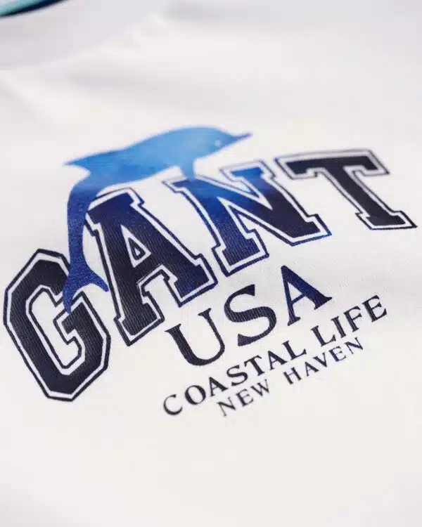 Gant boys white tshirt with large logo