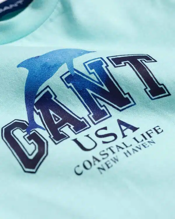 Gant boys turquoise tshirt with large logo