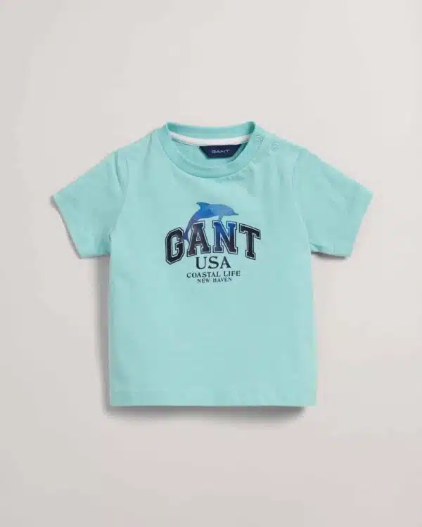 Gant boys turquoise tshirt with large logo