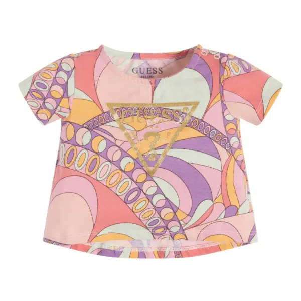 Guess short sleeved 70s style multi coloured tshirt