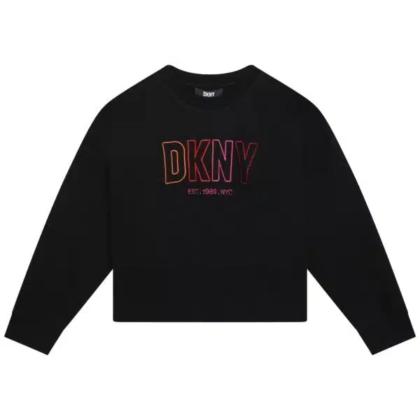 DKNY girls sweater with multi coloured logo