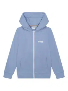 boys Boss pale blue hoodie