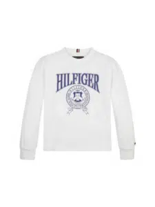 boys white long sleeved tommy hilfiger tshirt 