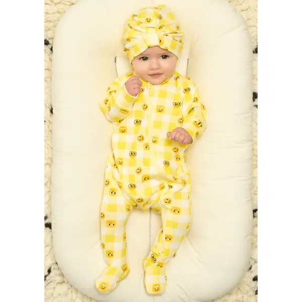 bonnie mob baby yellow tiddlywink sleep suit