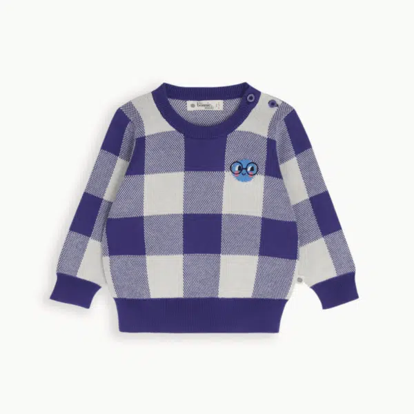 bonnie mob boys blue checked sweater