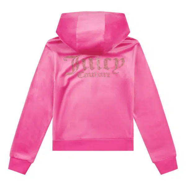 juicy couture girls pink velour zip up hoodie