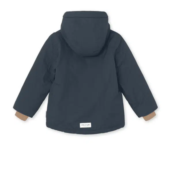 mini a ture navy kids winter coat back view