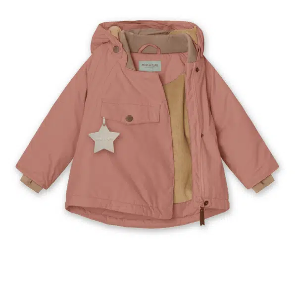 mini a ture pink kids winter coat side zip