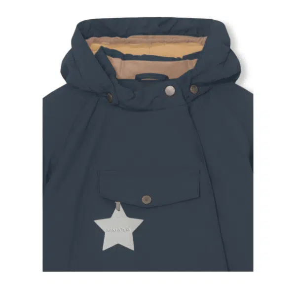 mini a ture navy kids winter coat close up