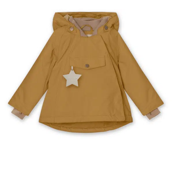 mini a ture mustard kids winter coat side zip