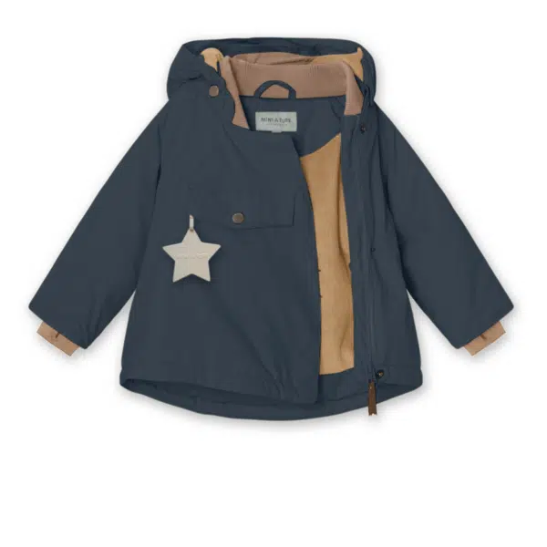 mini a ture navy kids winter coat side xip