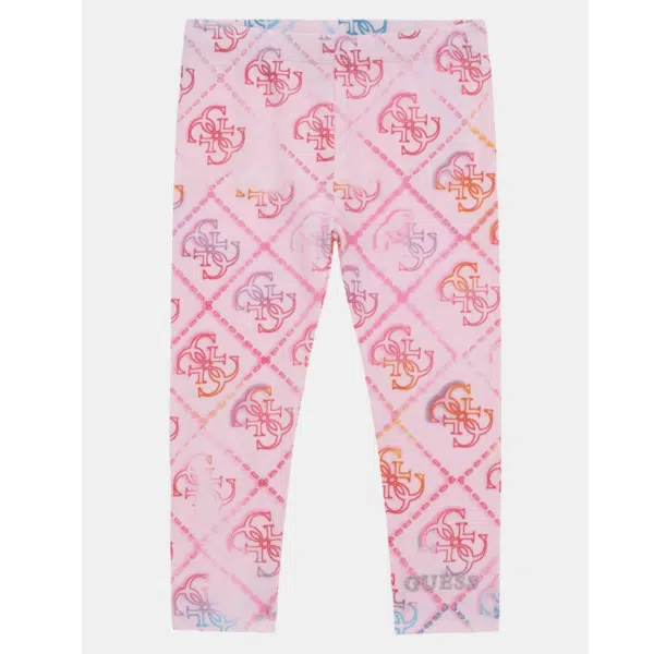 Guess girls pale pink leggings on grey background