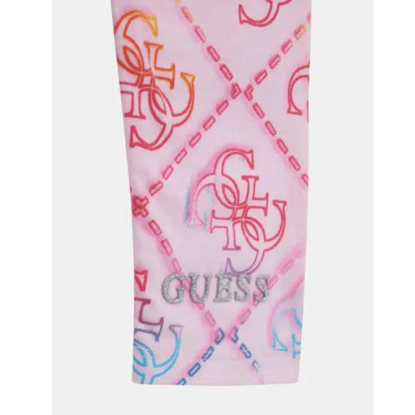 Guess girls pale pink leggings on grey background