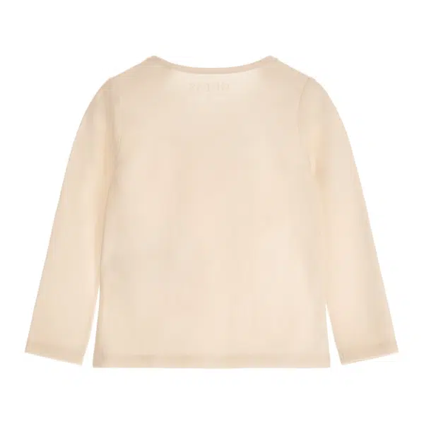 Guess girls long sleeved cream top with pastels logo