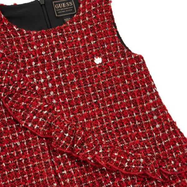 Guess Boucle Girls Red Sleeveless Dress - Image 2