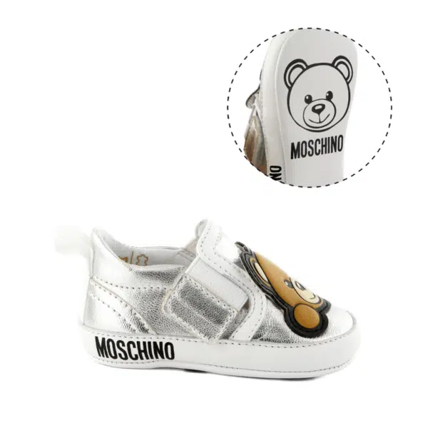 Moschino silver teddy bear trainers