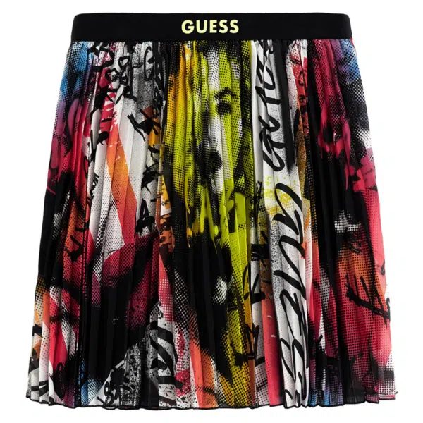 guess girls multi coloured midi skirt