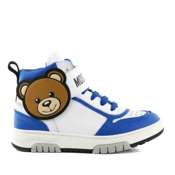 Moschino baby blue teddy bear hi top trainers