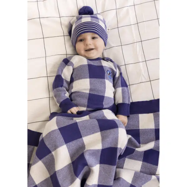 bonnie mob blue check baby suit