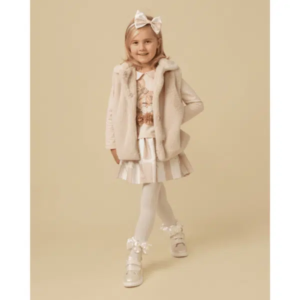 Caramelo girls mink faux fur gilet